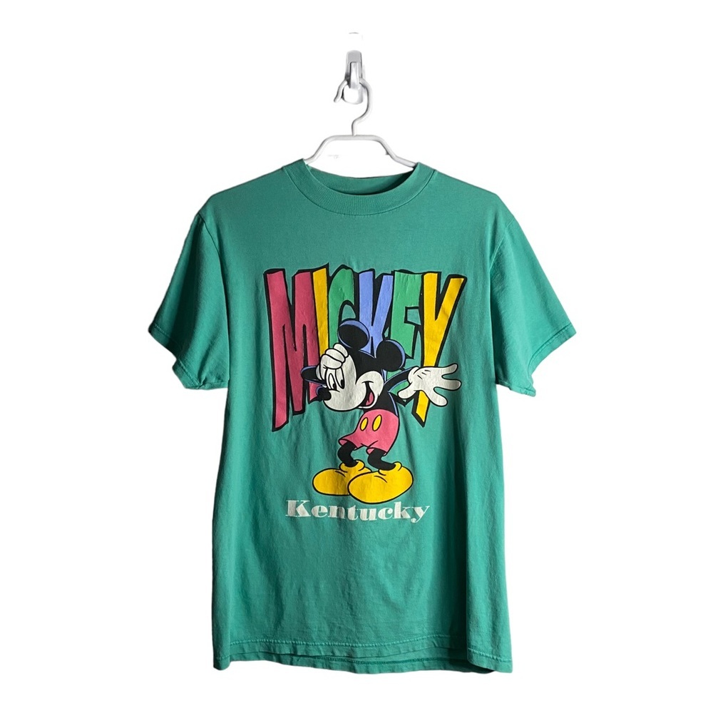 Mickey Mouse Green Graphic Print Short Sleeve T-Shirt